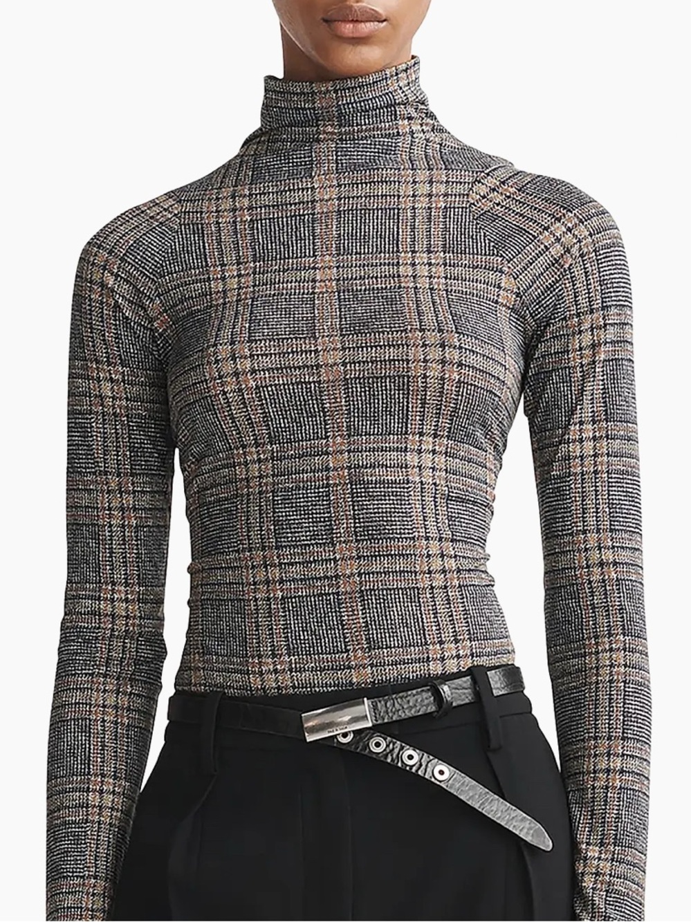 Rag & Bone Shaw Plaid Mock Turtleneck XS